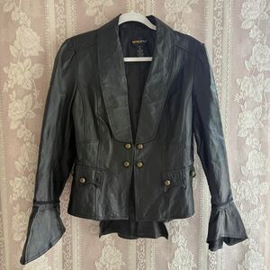 Vintage Metro Style Women's Gothic Black Leather Jacket